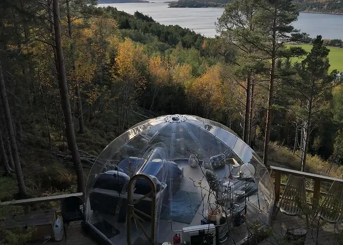 Glassigloo Med Panoramautsikt - Nordlys Og Stjernehimmel - Fosen Lyxtält Husby