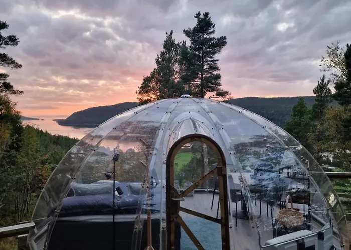 Glassigloo Med Panoramautsikt - Nordlys Og Stjernehimmel - Fosen Luxusní stan *