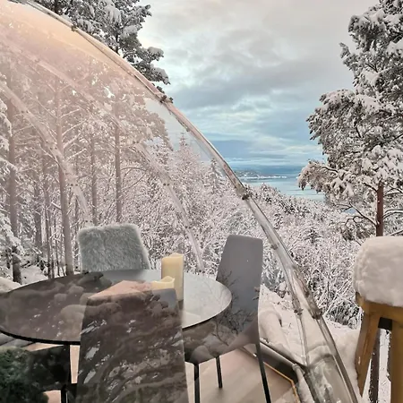 Tente de luxe Glassigloo Med Panoramautsikt - Nordlys Og Stjernehimmel - Fosen *